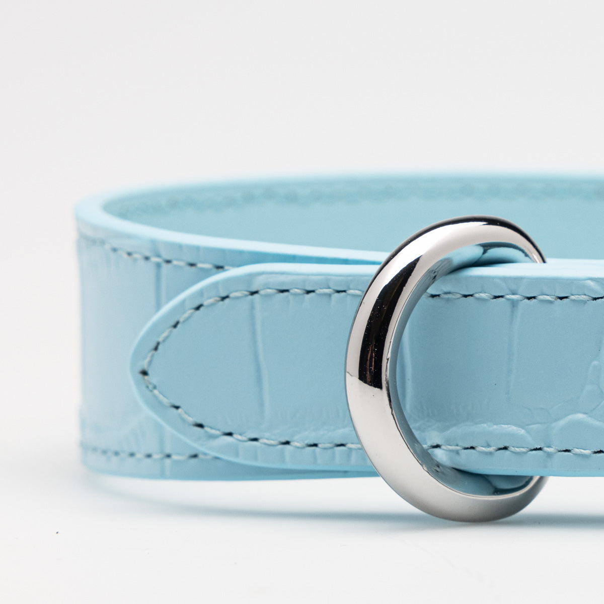 Baby Blue Croco Dog Collar Thin