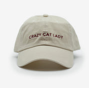 Beige Denim Cap - Crazy Cat Lady