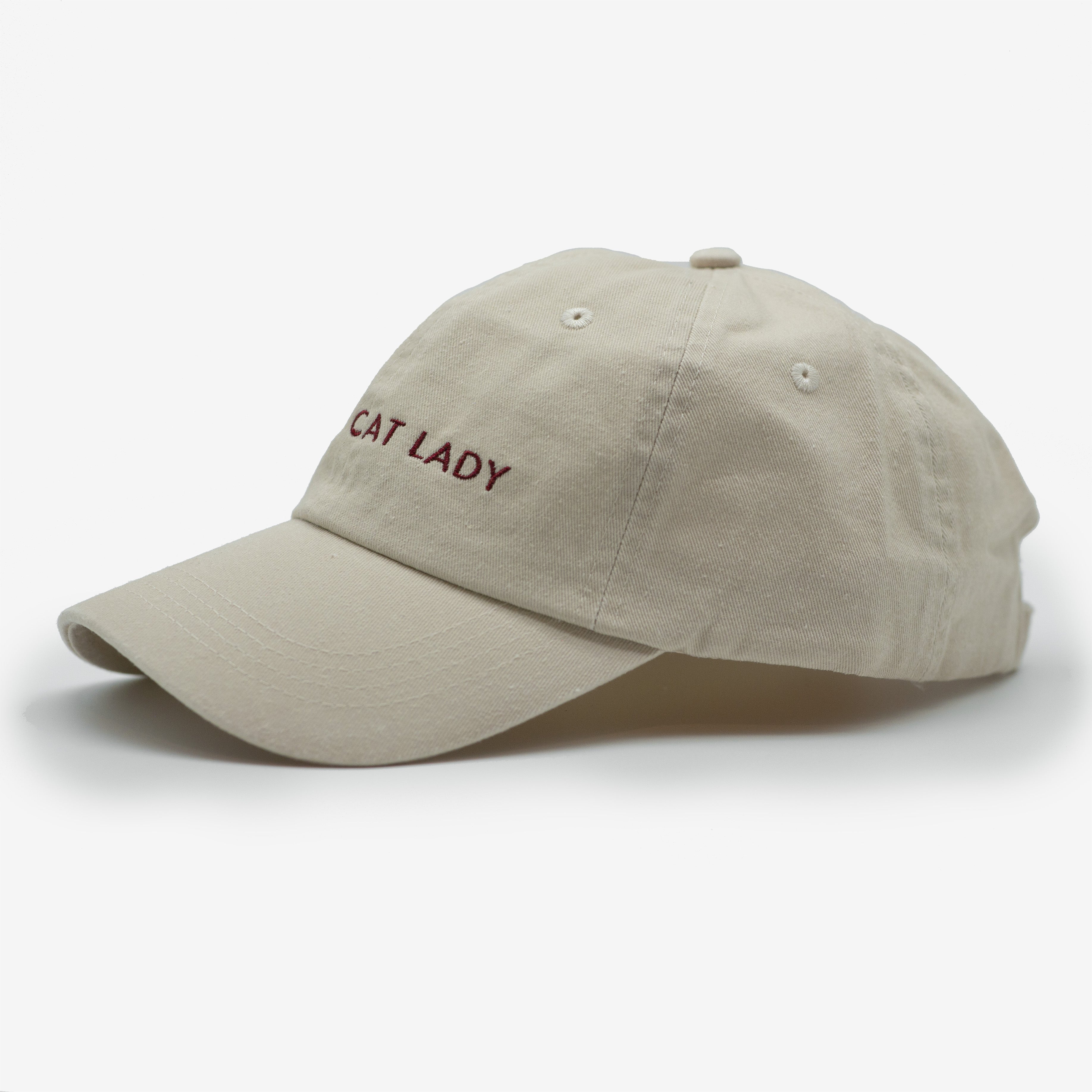 Beige Denim Cap - Crazy Cat Lady