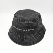 Black Denim Bucket Hat - Anti-Social Dog Owner