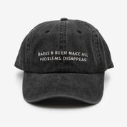 Black Denim Cap - Barks & Beer Make All Problems Disappear