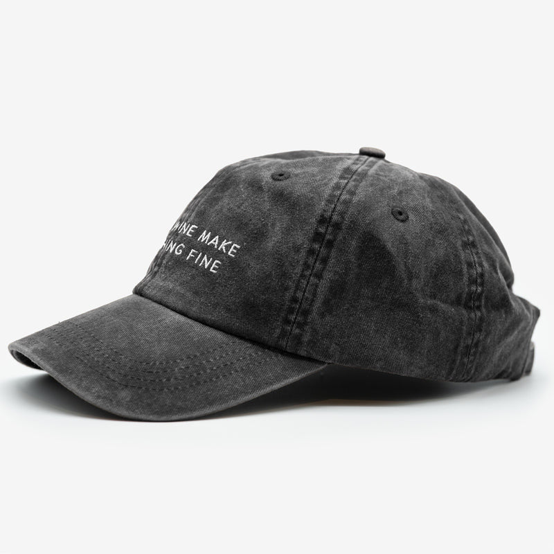 Black Denim Cap - Dogs & Wine Make Everything Fine