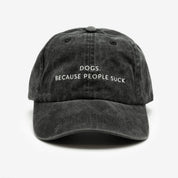 Black Denim Cap - Dogs. Because People Suck