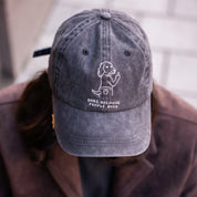 Črn denim kapa s šiltom - Logotip "Dogs. Because People Suck" 