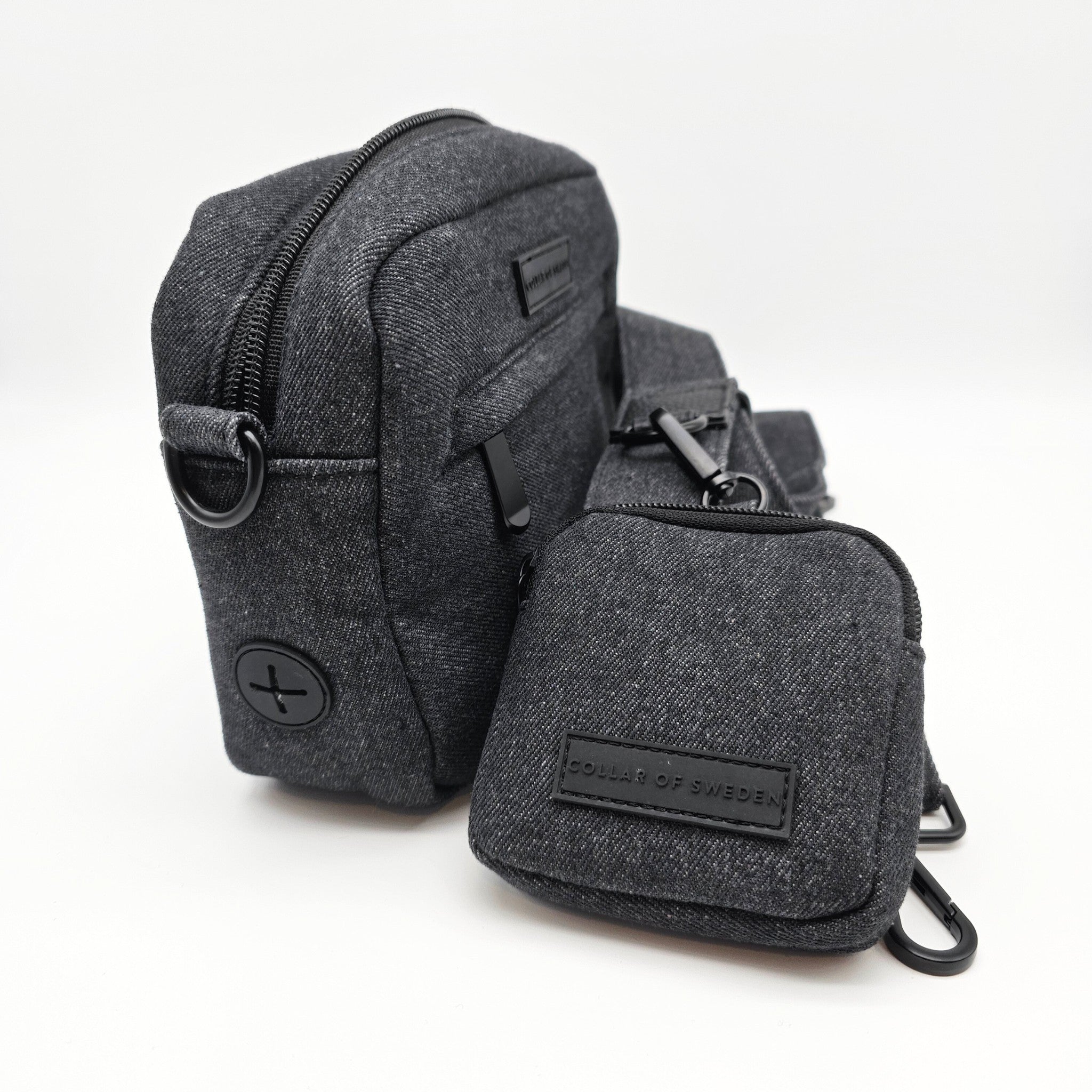 Black Denim Dog Walking Bag - Crossbody