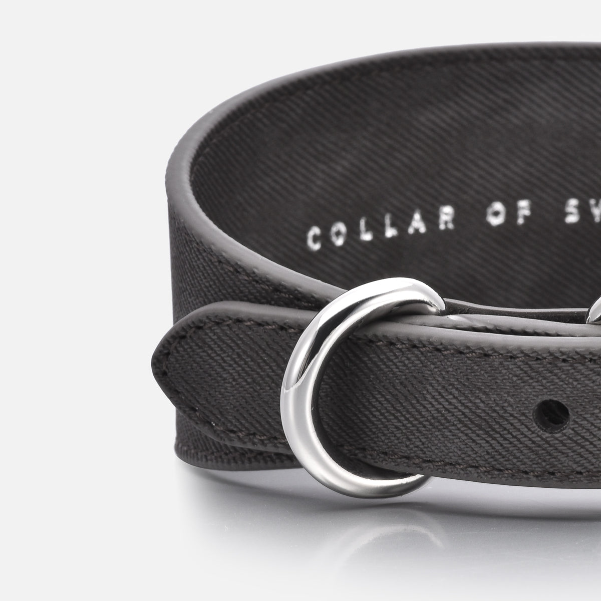 Black Denim Dog Collar Wide