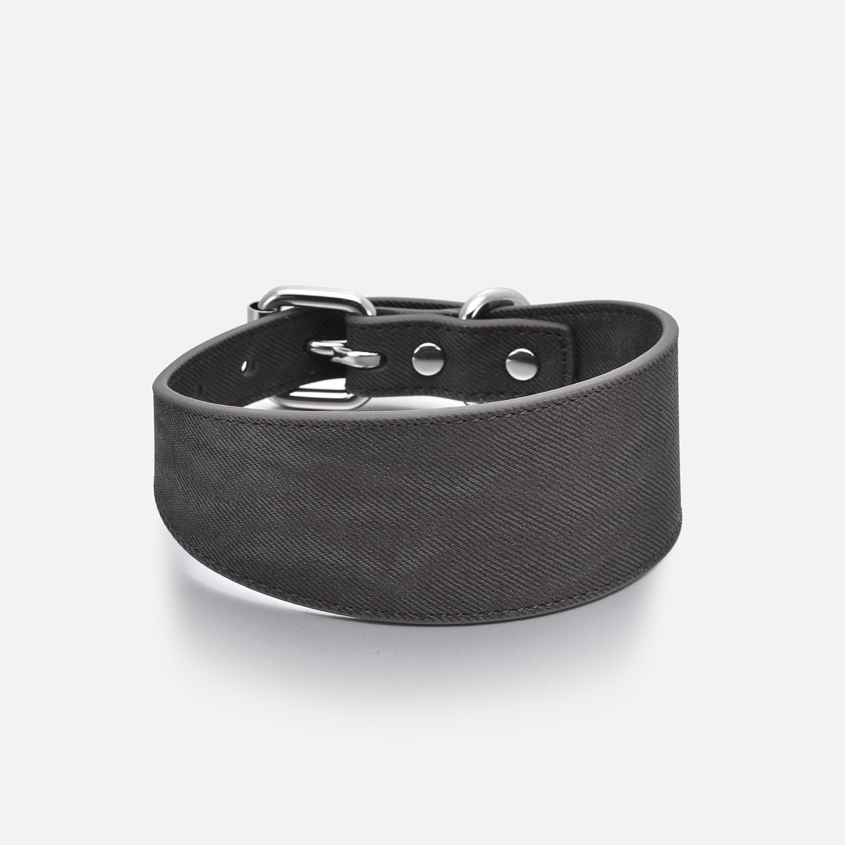 Black Denim Dog Collar Wide