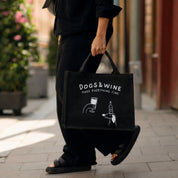 Black Premium Tote Bag - Dogs & Wine Make Everything Fine