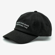 Black Wool Cap - Dogs & Wine Make Everything Fine
