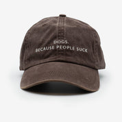 Brown Denim Cap - Dogs. Because People Suck