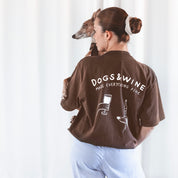 Brown T-shirt - Dogs & Wine Make Everything Fine