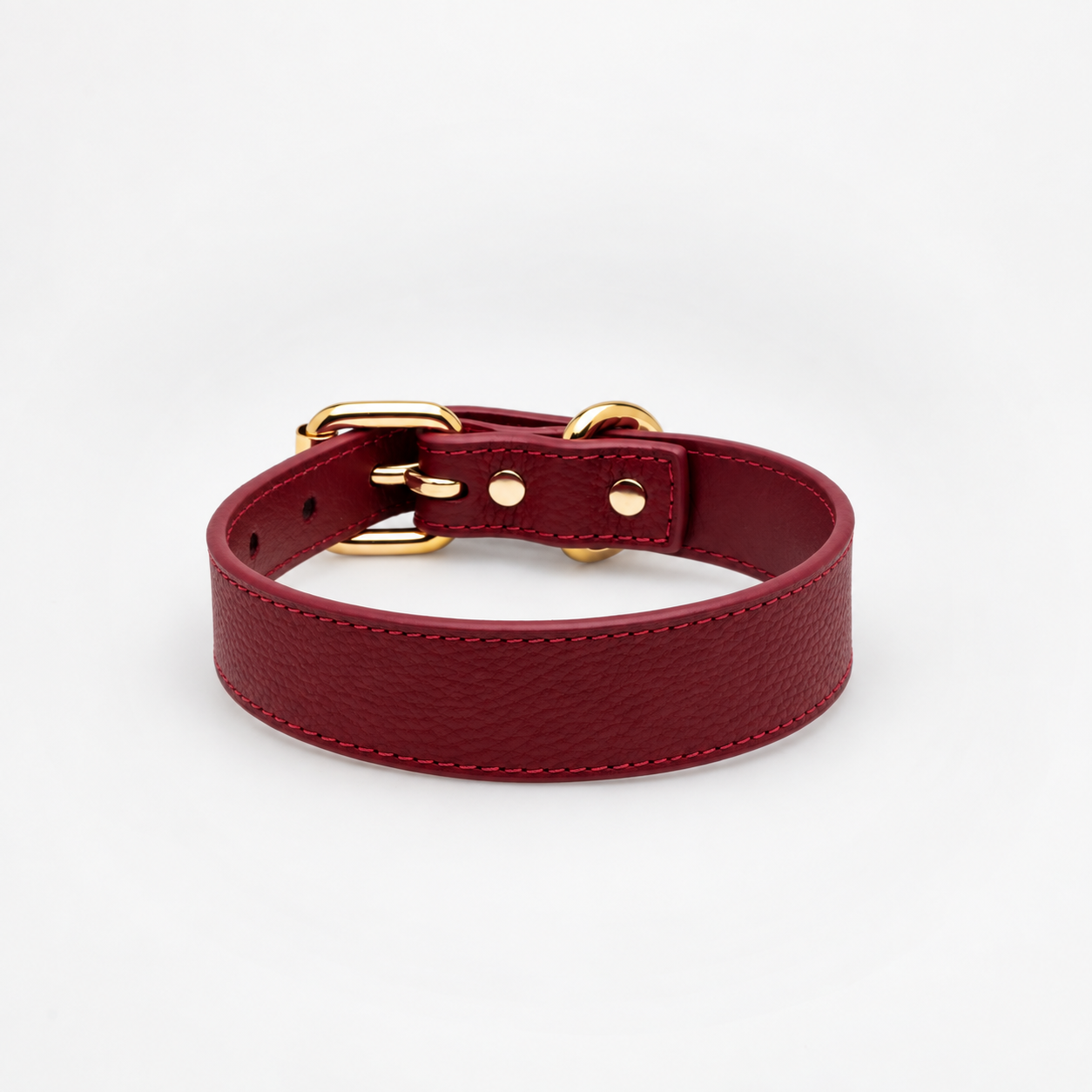 Burgundy Dog Collar Thin