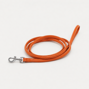 Cognac Dog Lead Silver Hardware