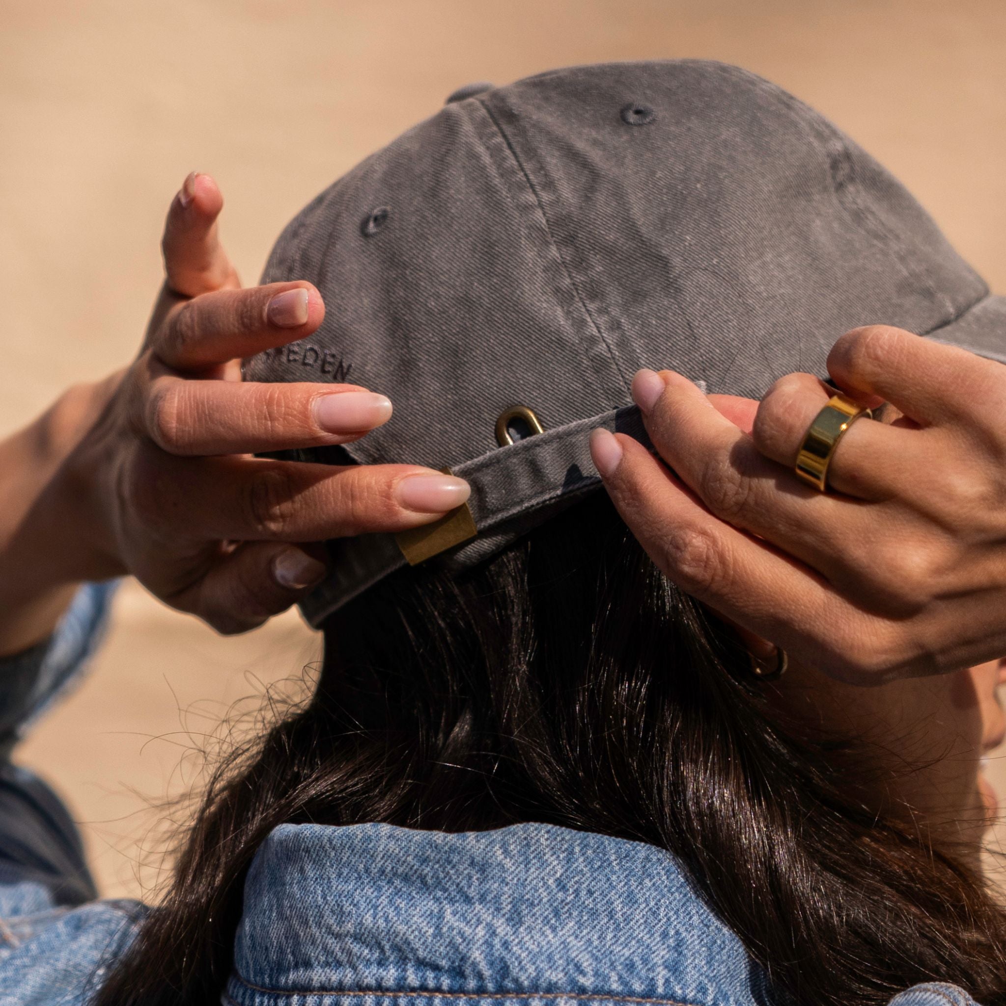 Grey Denim Cap - Hot Dog