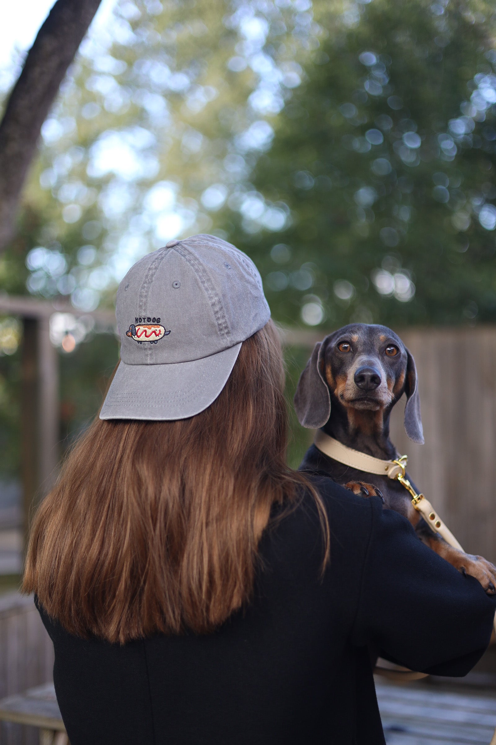 Grey Denim Cap - Hot Dog