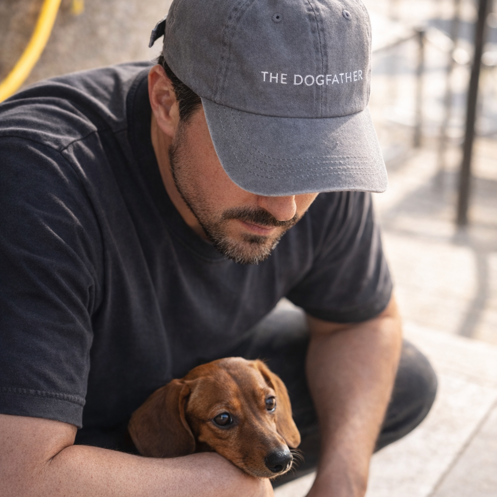 Siv denim kapa s šiltom - The Dogfather 