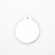 Engraved Dog Tag - Premium Silver Circle