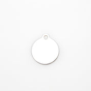 Engraved Dog Tag - Premium Silver Circle