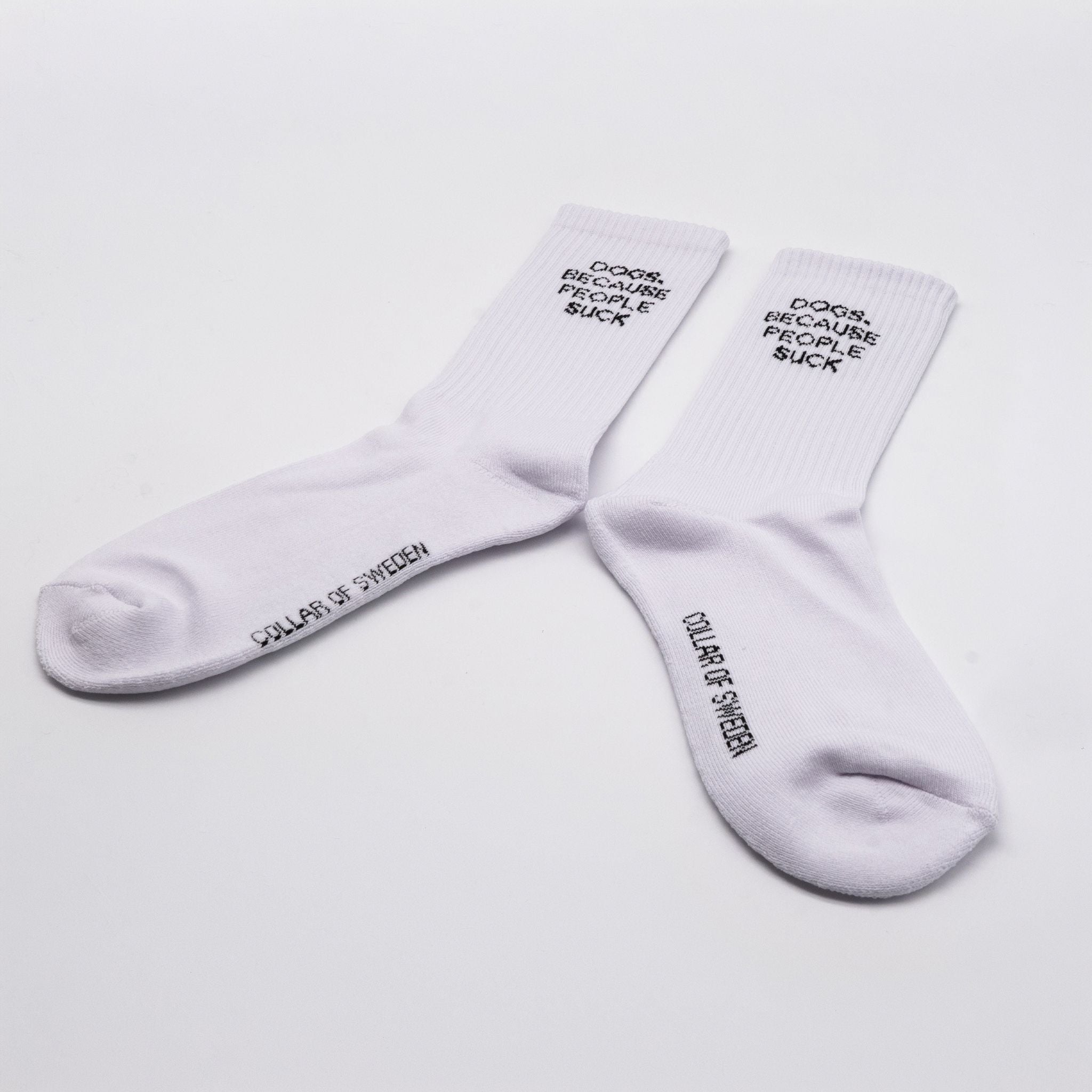 White Tube Socks - Dogs. Because People Suck