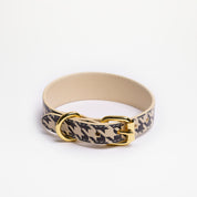 image - Beige Houndstooth Vegan Collar Large Thin