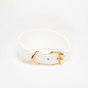 image - White Croco Leather Collar XL Wide
